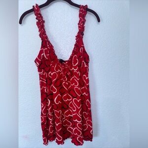 Smart & Sexy Red Heart Sleepwear baby doll top size XL